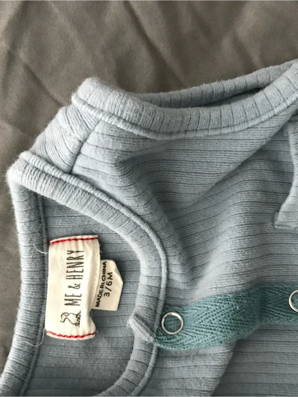 Sleeveless Light Blue Baby Sleep Sack with Front Snaps